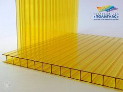 Сотовый поликарбонат 3,7 желтый 70% КИВИ 2100*12000