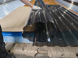 Профилированный поликарбонат МП20 1,3*1150*6000 POLYGAL серая бронза