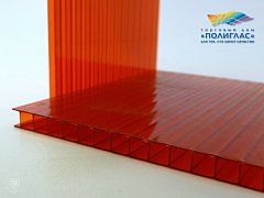 Сотовый поликарбонат 4 красный 20% СЕ Колибри 2100*12000
