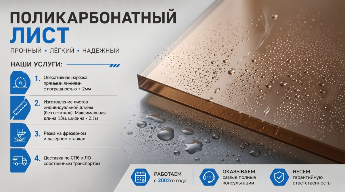 Поликарбонат монолитный 1,5 мм Колибри светорассеивающий 90% 2050*3050мм